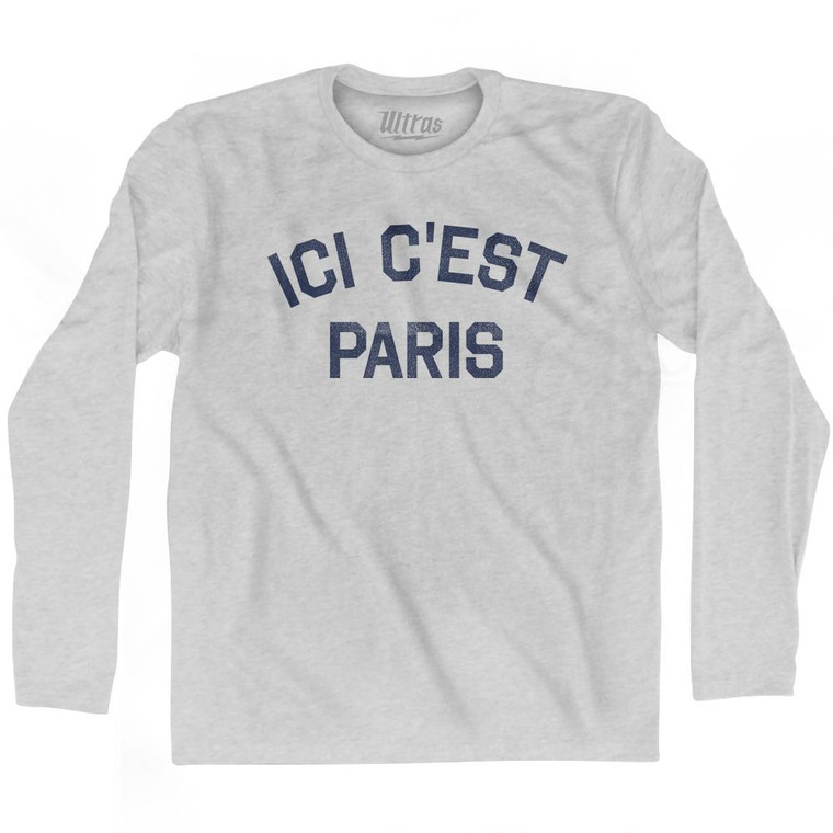 Ici cest Paris Adult Cotton Long Sleeve T-shirt by Ultras