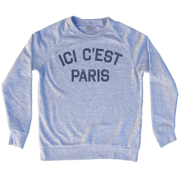 ICI C'est  Paris Fleur De Lis Soccer Adult Tri-Blend Sweatshirt by Ultras