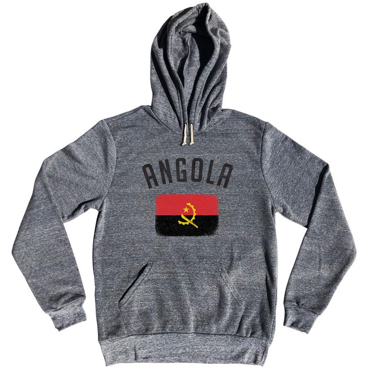 Angola Country Flag Heritage Tri-Blend Hoodie by Ultras