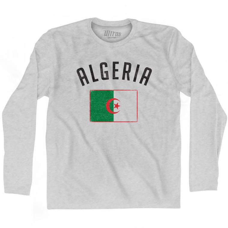 Algeria Country Flag Heritage Adult Cotton Long Sleeve T-Shirt by Ultras