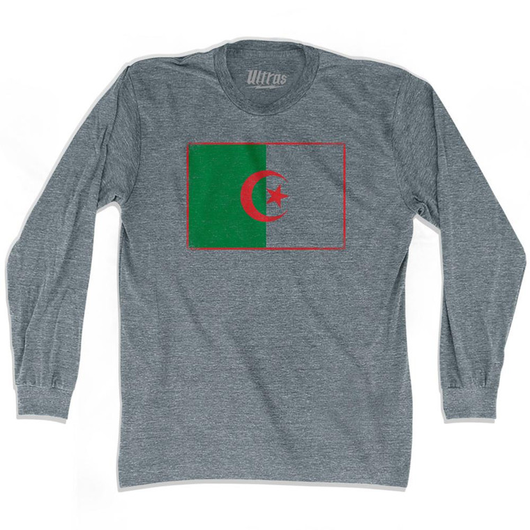 Algeria Country Flag Adult Tri-Blend Long Sleeve T-Shirt by Ultras