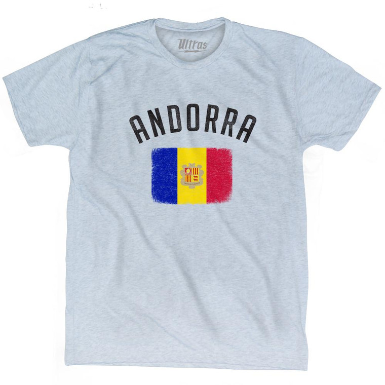 Andorra Country Flag Heritage Adult Tri-Blend T-Shirt by Ultras