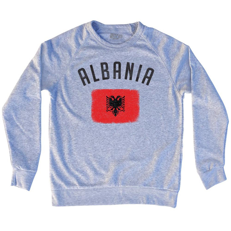 Albania Country Flag Heritage Adult Tri-Blend Sweatshirt by Ultras