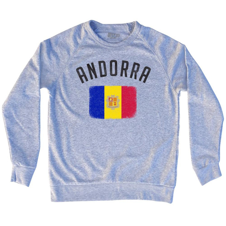 Andorra Country Flag Heritage Adult Tri-Blend Sweatshirt by Ultras