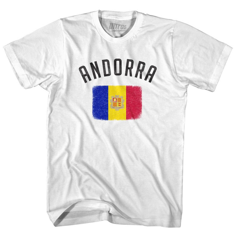 Andorra Country Flag Heritage Womens Cotton Junior Cut T-Shirt by Ultras
