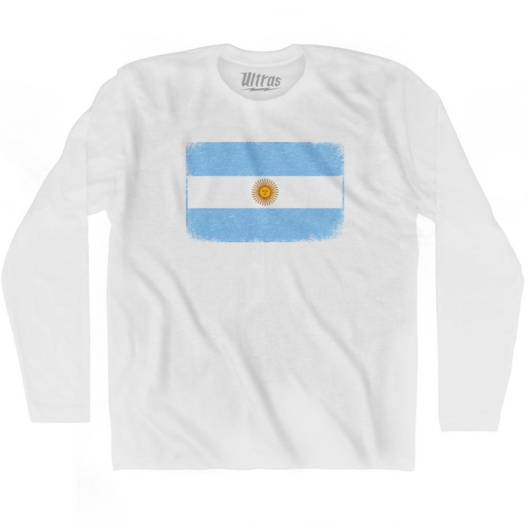 Argentina Country Flag Adult Cotton Long Sleeve T-Shirt by Ultras