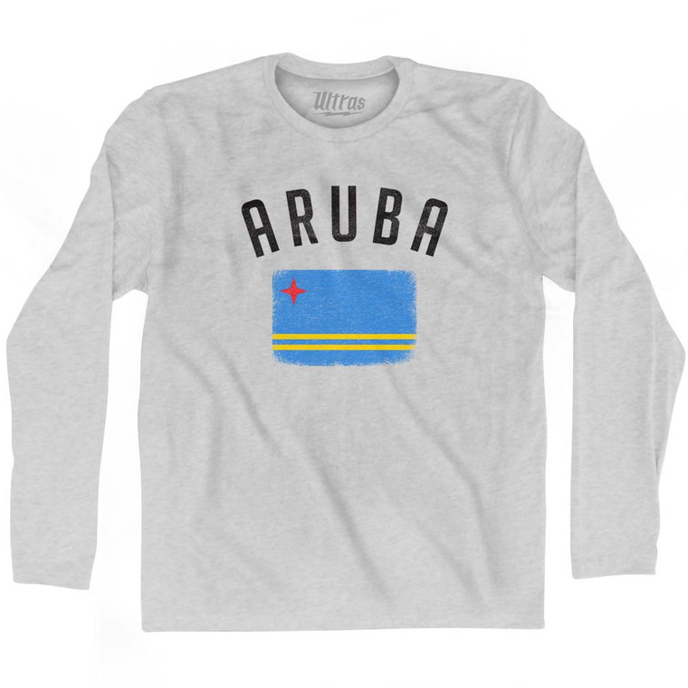 Aruba Country Flag Heritage Adult Cotton Long Sleeve T-Shirt by Ultras