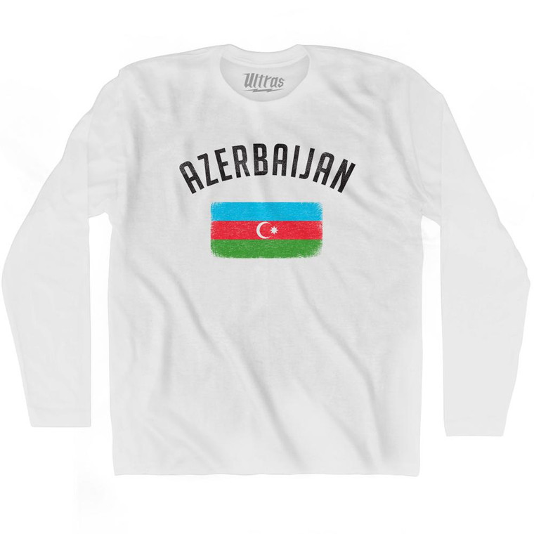 Azerbaijan Country Flag Heritage Adult Cotton Long Sleeve T-Shirt by Ultras