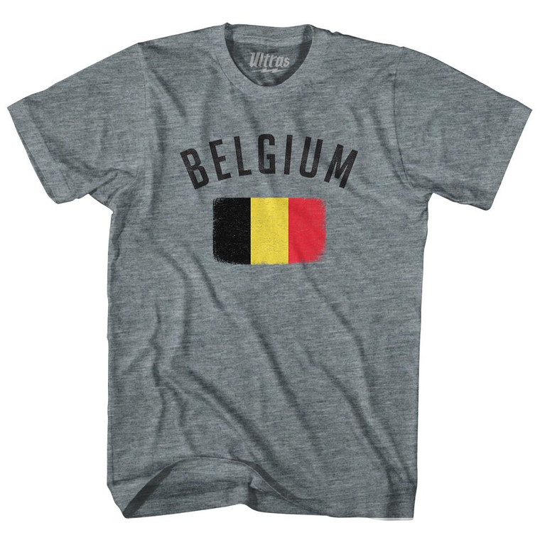 Belgium Country Flag Heritage Womens Tri-Blend Junior Cut T-Shirt by Ultras