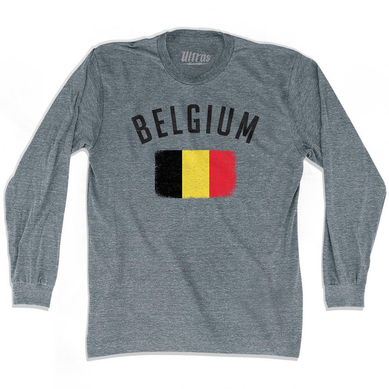 Belgium Country Flag Heritage Adult Tri-Blend Long Sleeve T-Shirt by Ultras