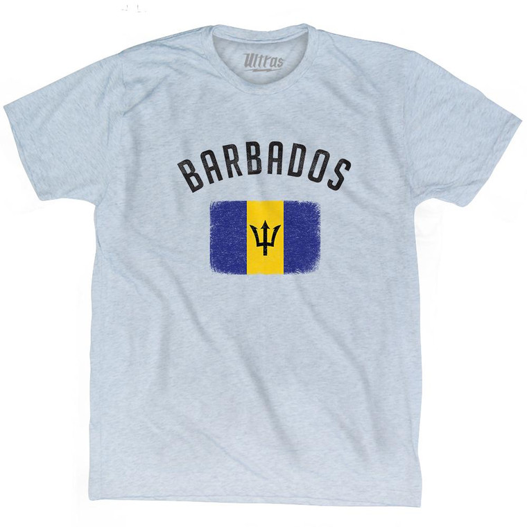 Barbados Country Flag Heritage Adult Tri-Blend T-Shirt by Ultras