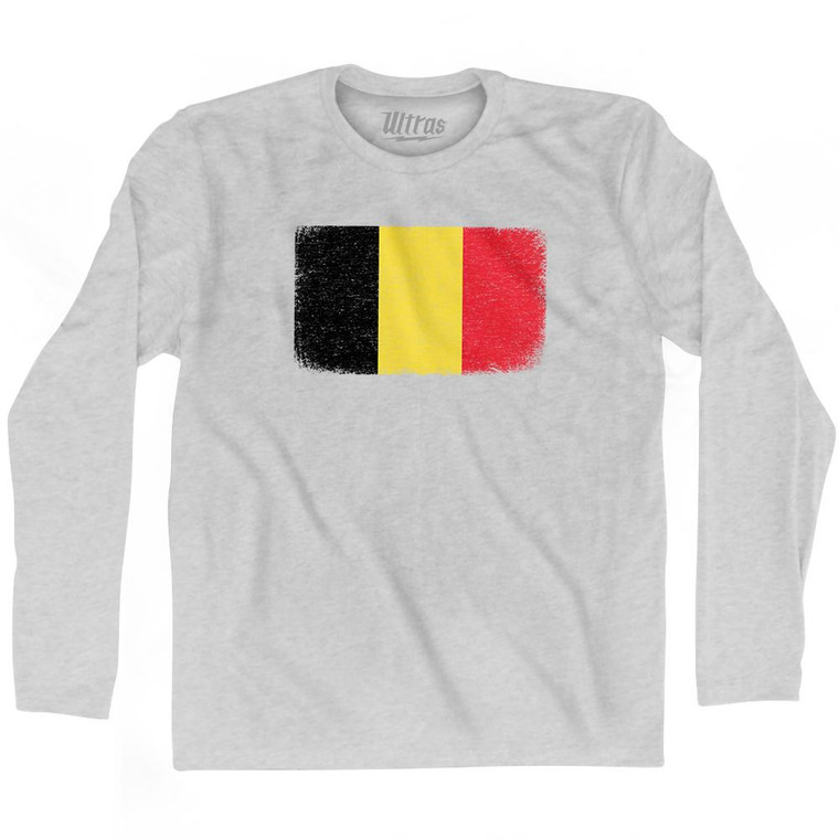 Belgium Country Flag Adult Cotton Long Sleeve T-Shirt by Ultras