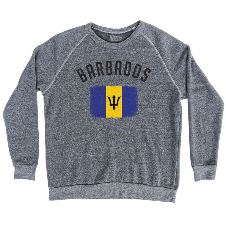 Barbados Country Flag Heritage Adult Tri-Blend Sweatshirt by Ultras