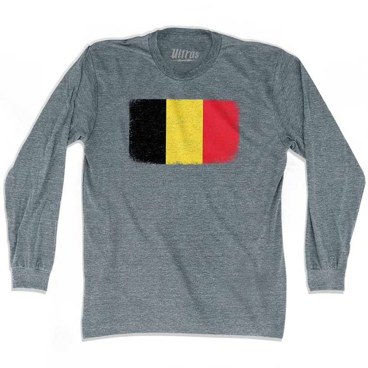 Belgium Country Flag Adult Tri-Blend Long Sleeve T-Shirt by Ultras