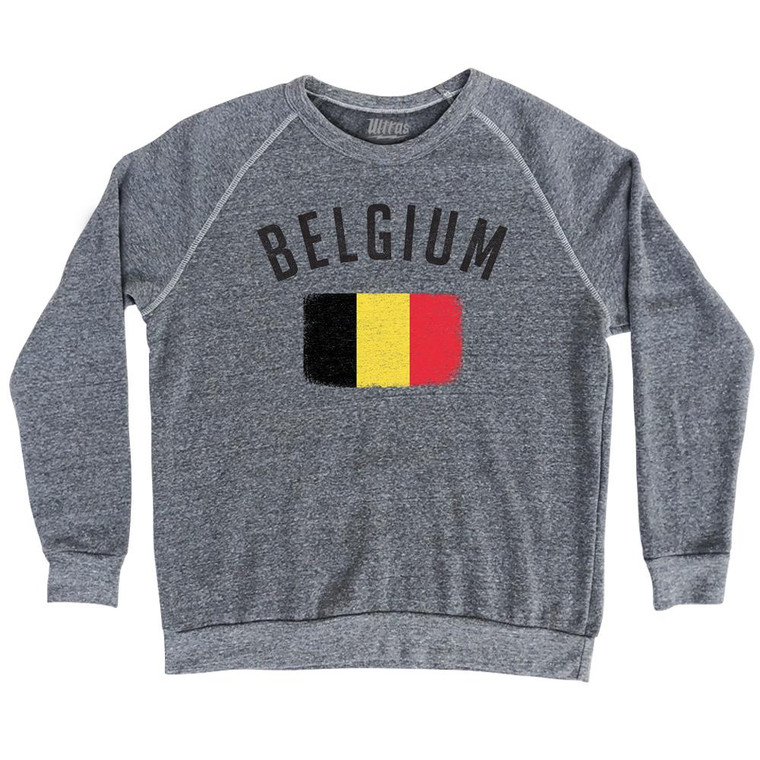 Belgium Country Flag Heritage Adult Tri-Blend Sweatshirt by Ultras