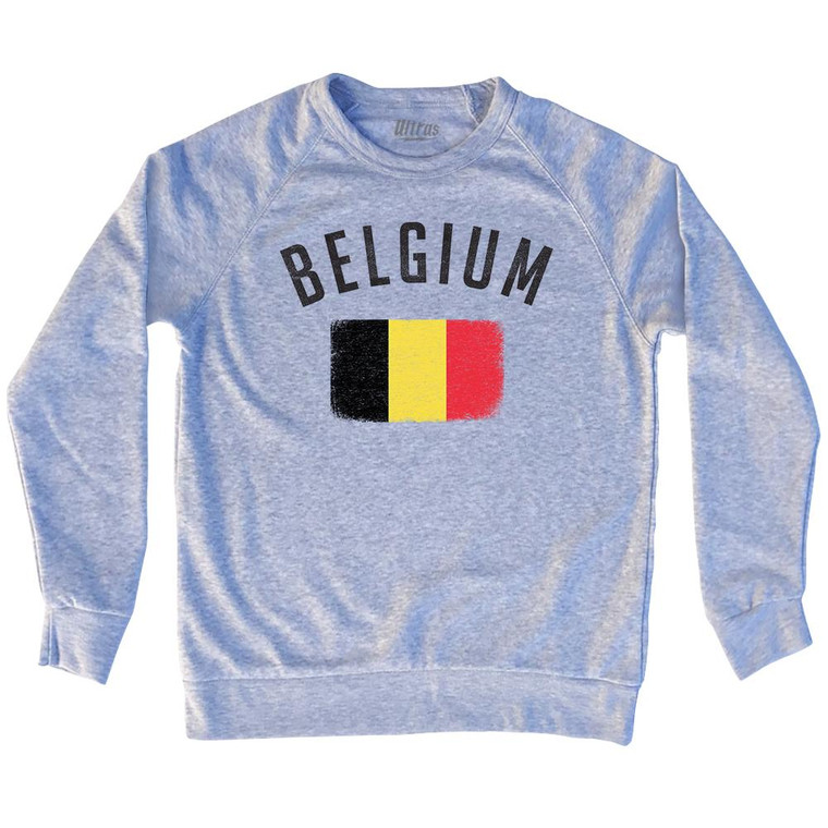 Belgium Country Flag Heritage Adult Tri-Blend Sweatshirt by Ultras