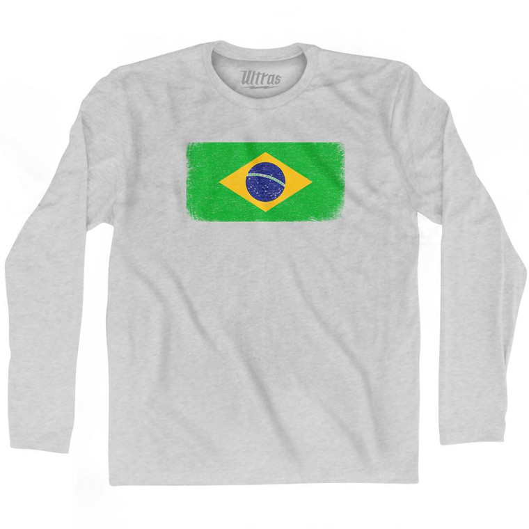 Brazil Country Flag Adult Cotton Long Sleeve T-Shirt by Ultras