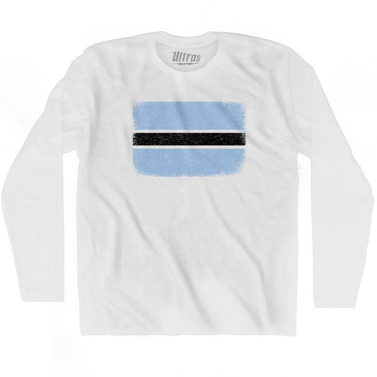 Botswana Country Flag Adult Cotton Long Sleeve T-Shirt by Ultras