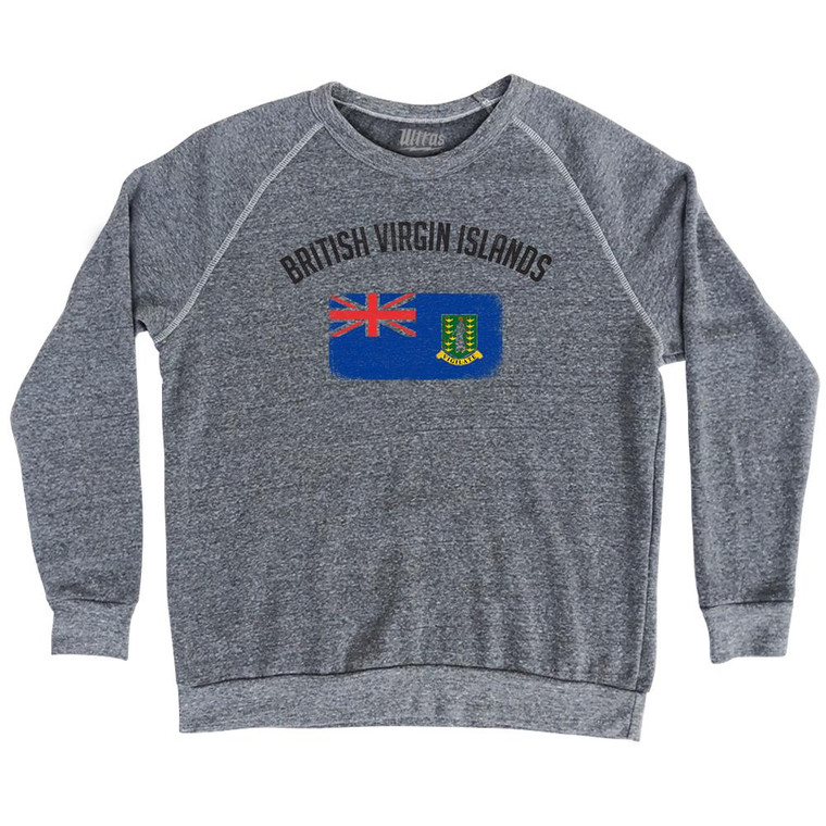British Virgin Islands Country Flag Heritage Adult Tri-Blend Sweatshirt by Ultras