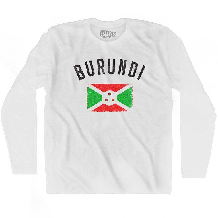 Burundi Country Flag Heritage Adult Cotton Long Sleeve T-Shirt by Ultras