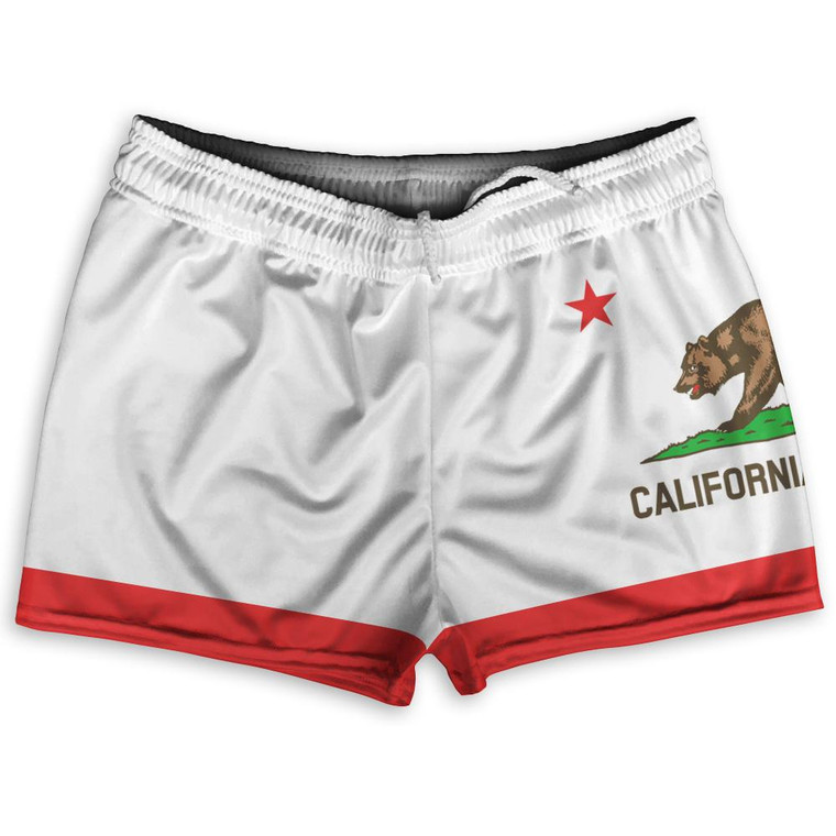California US State Flag Shorty Short Gym Shorts 2.5" Inseam Made In USA by Shorty Shorts