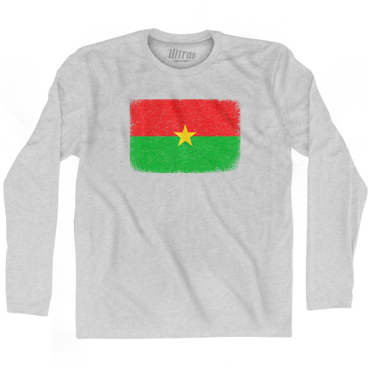 Burkina Faso Country Flag Adult Cotton Long Sleeve T-Shirt by Ultras