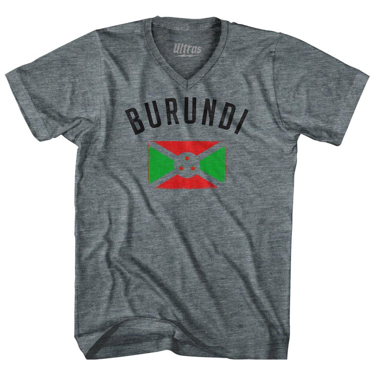 Burundi Country Flag Heritage Tri-Blend V-Neck Womens Junior Cut T-Shirt by Ultras