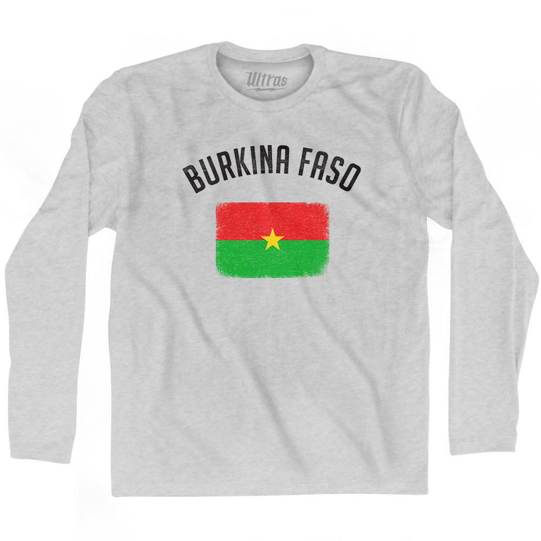 Burkina Faso Country Flag Heritage Adult Cotton Long Sleeve T-Shirt by Ultras