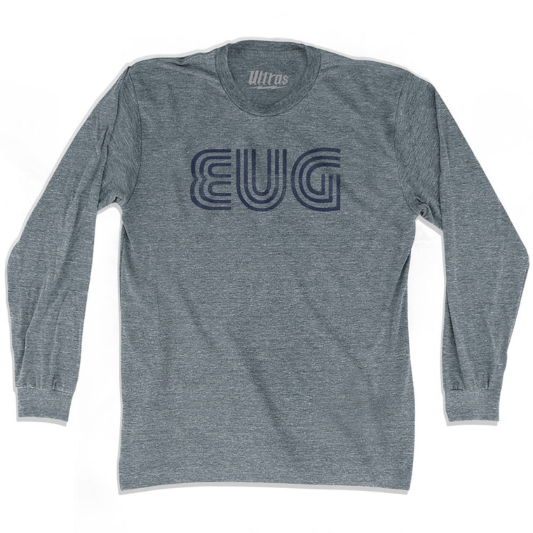 Eugene EUG Airport Adult Tri-Blend Long Sleeve T-shirt - Athletic Grey