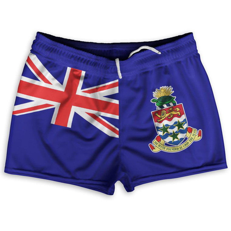 Cayman Islands County Flag Shorty Short Gym Shorts 2.5" Inseam Made In USA by Shorty Shorts