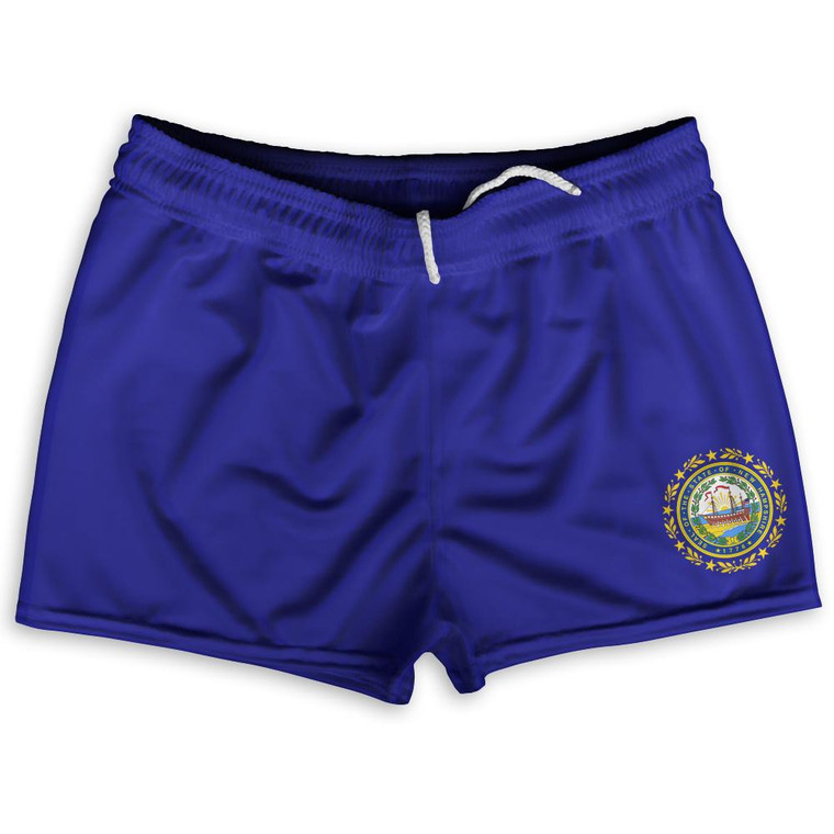 New Hampshire US State Flag Shorty Short Gym Shorts 2.5" Inseam Made In USA by Shorty Shorts