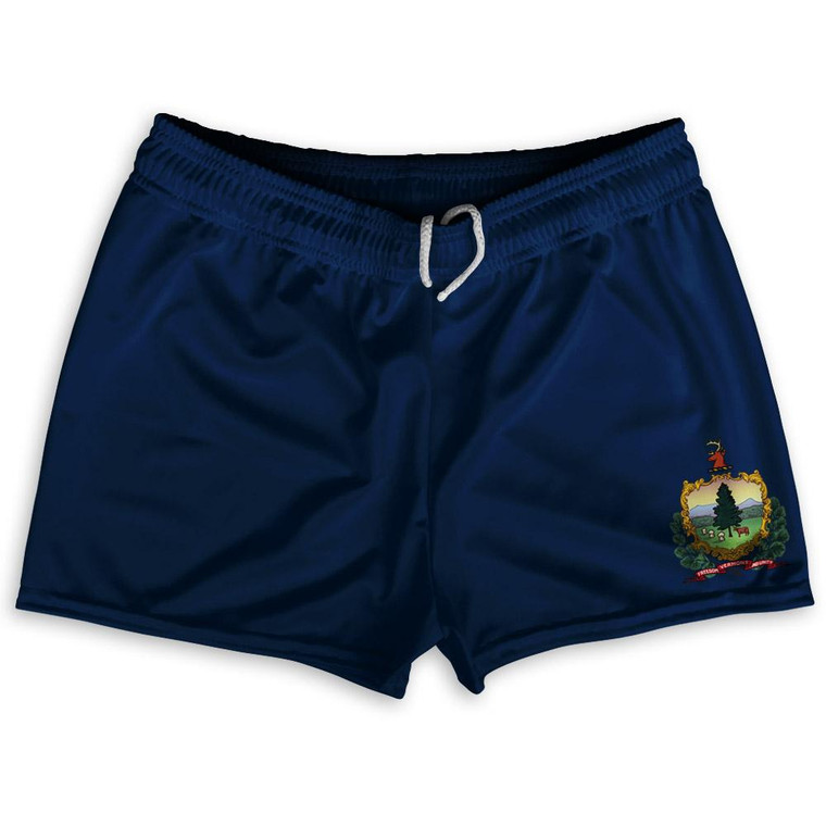 Vermont State Flag Shorty Short Gym Shorts 2.5" Inseam Made In USA by Shorty Shorts