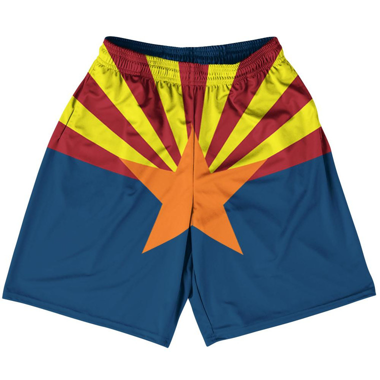 Arizona US State Flag Basketball Practice Shorts Made In USA by Basketball Shorts