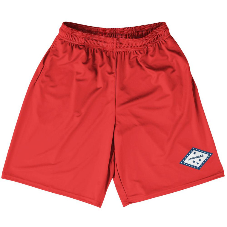 Arkansas US State Flag Basketball Practice Shorts Made In USA by Basketball Shorts
