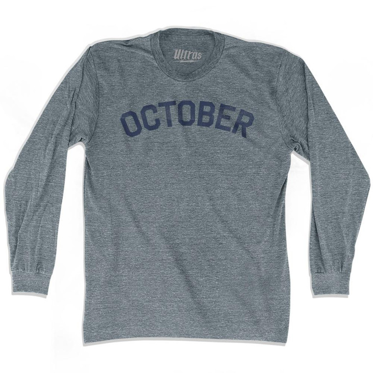October Adult Tri-Blend Long Sleeve T-Shirt by Ultras