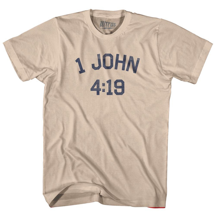 1 John 4 19 Adult Cotton T-Shirt by Ultras