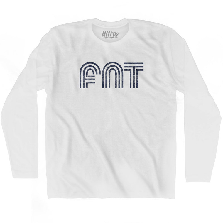 Flint Airport FNT Adult Cotton Long Sleeve T-shirt - White