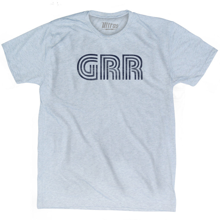 Grand Rapids Airport GRR Adult Tri-Blend T-shirt - Athletic White