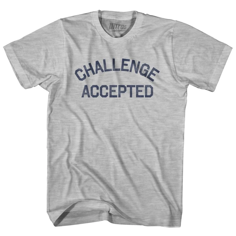Challenge Accepted Adult Cotton T-shirt - Grey Heather