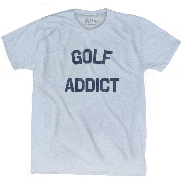 Golf Addict Adult Tri-Blend T-shirt-Athletic White