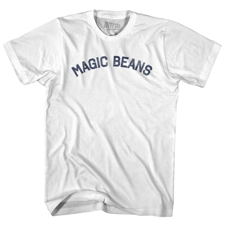 Magic Beans Womens Cotton Junior Cut T-Shirt - White