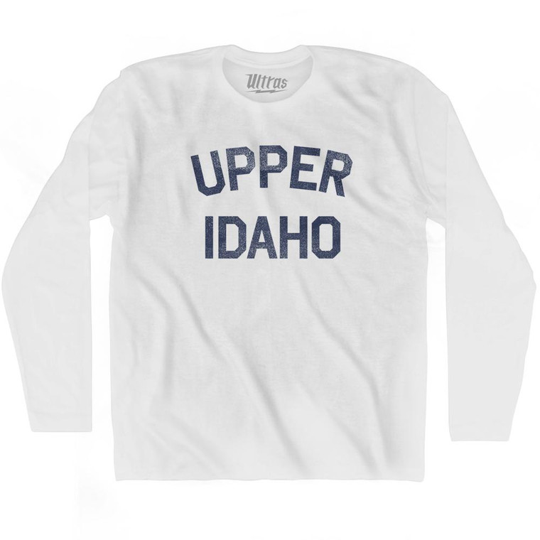 Upper Idaho Adult Cotton Long Sleeve T-shirt - White