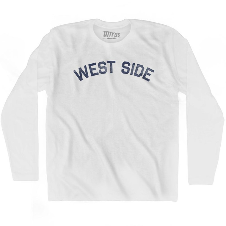 West Side Adult Cotton Long Sleeve T-shirt - White