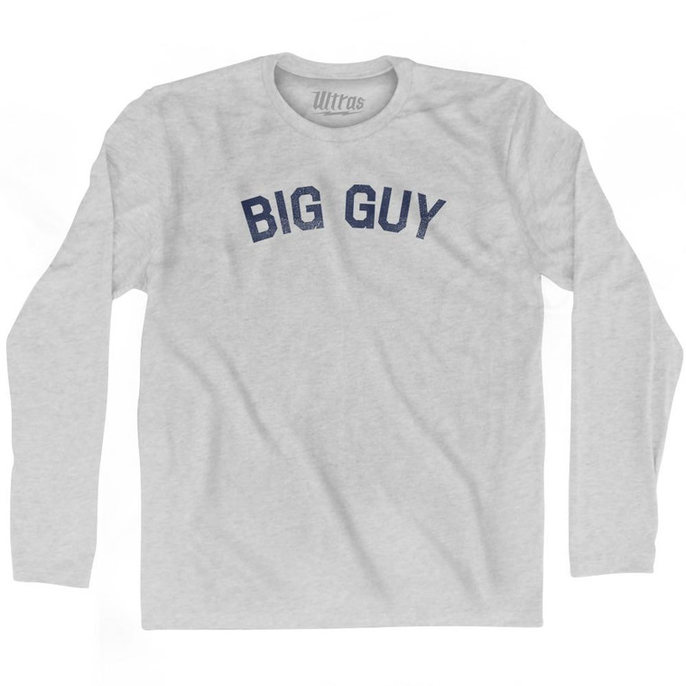 Big Guy Adult Cotton Long Sleeve T-shirt - Grey Heather