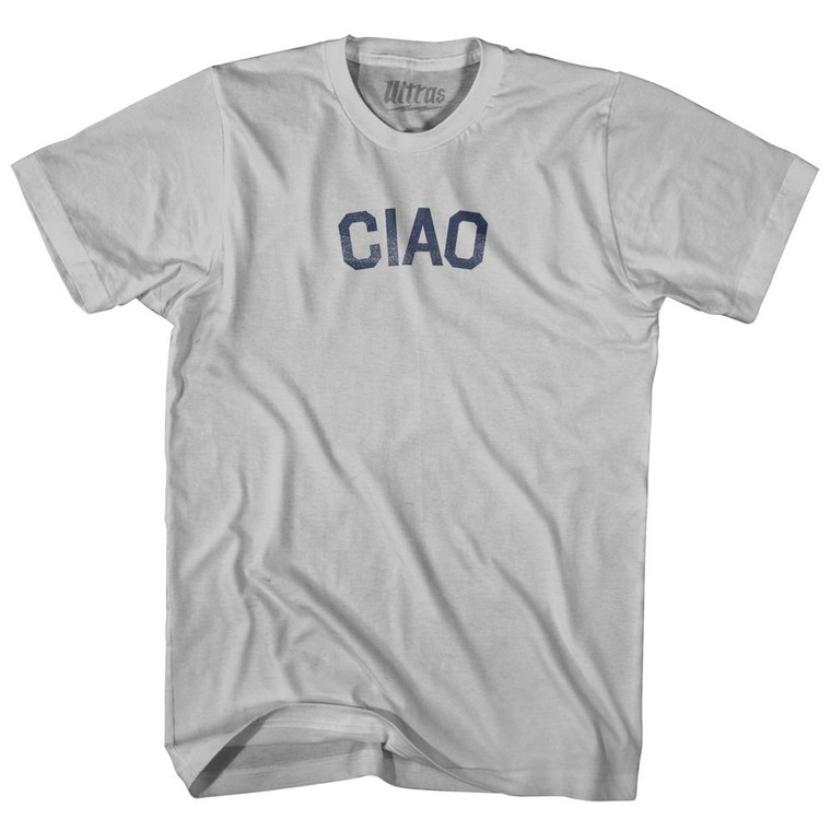 Ciao - Italian For Hello Adult Cotton T-shirt - Cool Grey