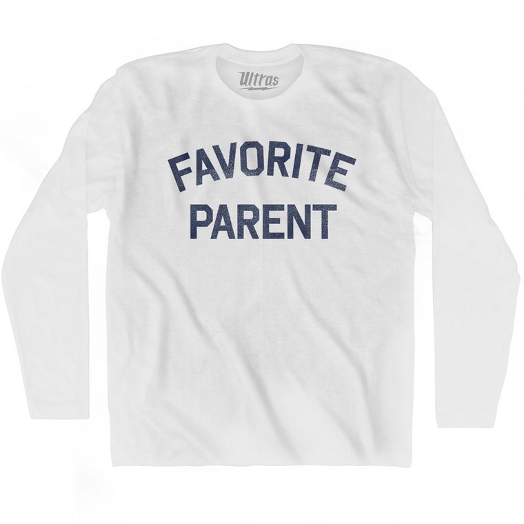 Favorite Parent Adult Cotton Long Sleeve T-shirt - White