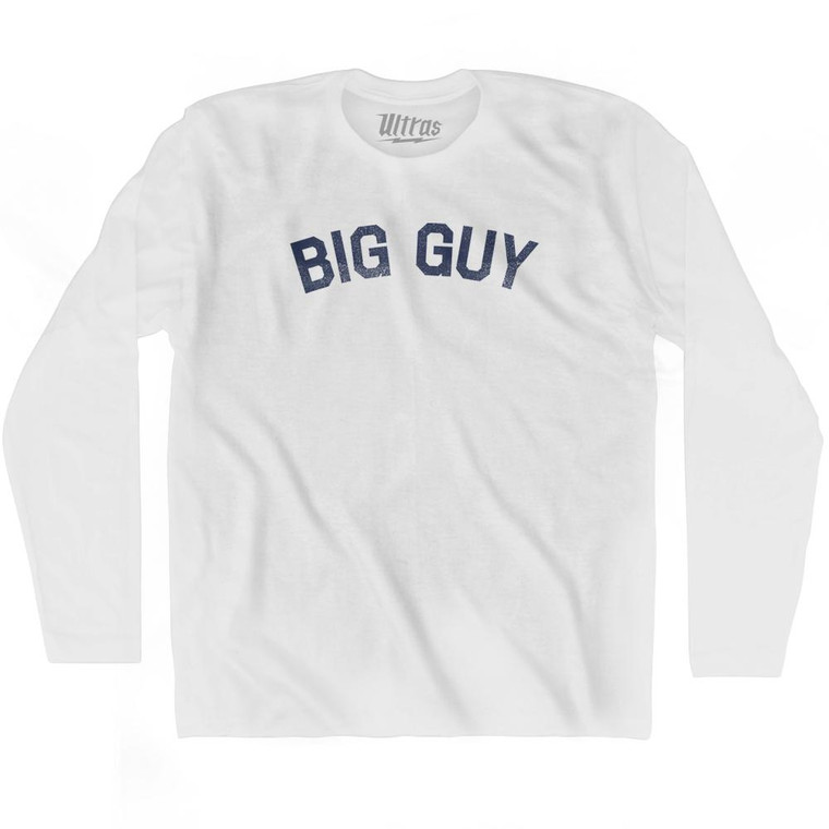 Big Guy Adult Cotton Long Sleeve T-shirt - White