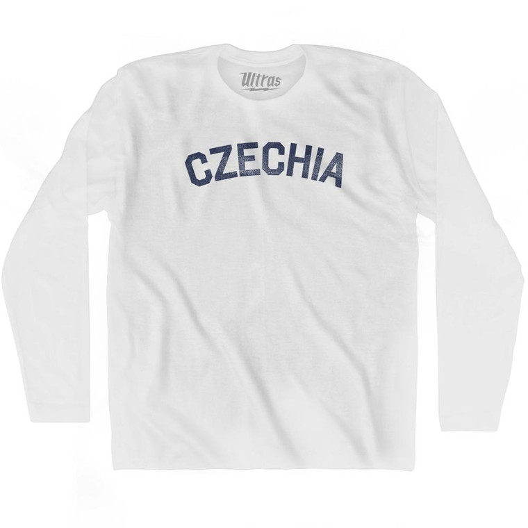 Czechia Adult Cotton Long Sleeve T-shirt - White