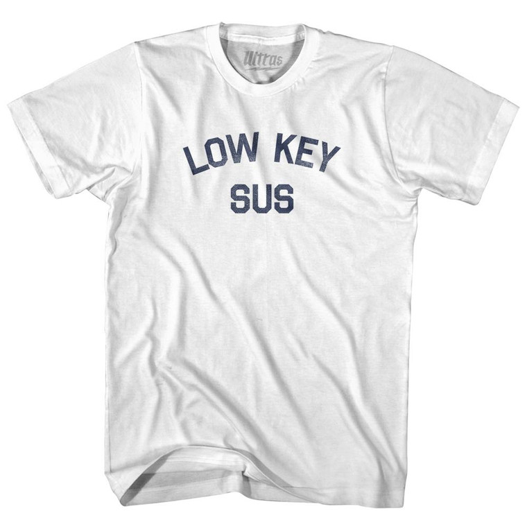 Low Key Sus Womens Cotton Junior Cut T-Shirt - White