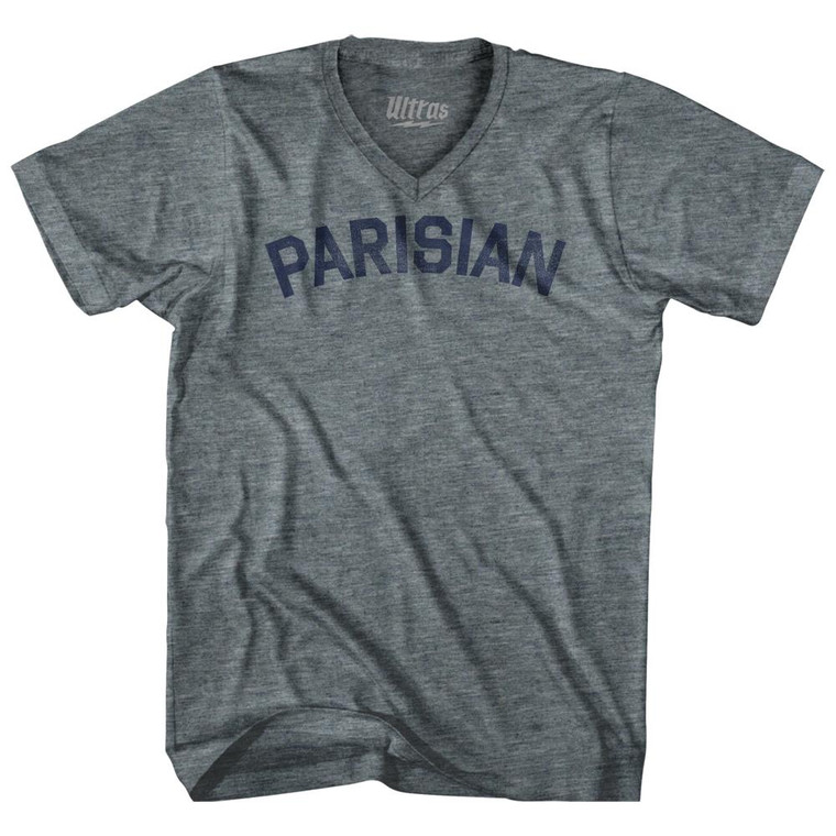 Parisian Tri-Blend V-neck Womens Junior Cut T-shirt - Athletic Grey